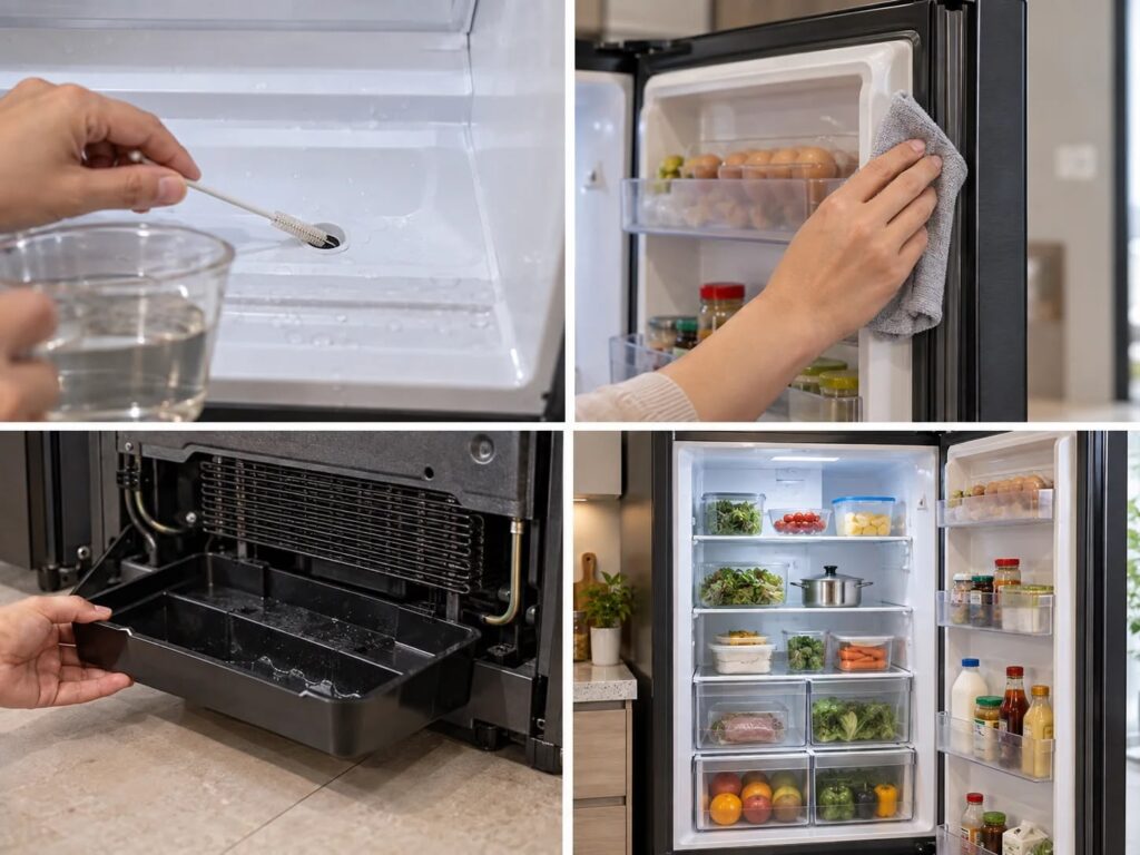 Hướng dẫn các bước tự kiểm tra và thông tắc đường nước xả tủ lạnh tại nhà