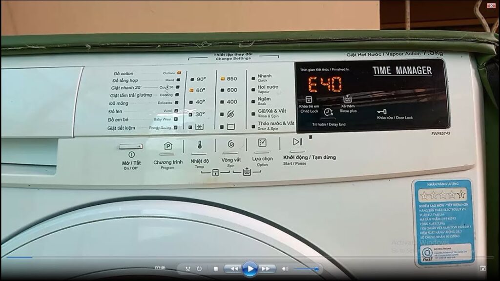 Hướng dẫn các bước tự kiểm tra và xử lý lỗi E40 máy giặt Electrolux tại nhà