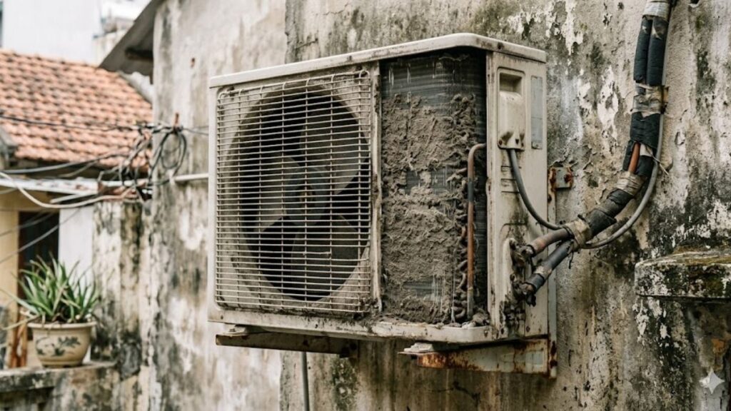 Cục nóng quá bẩn hoặc lắp đặt ở vị trí không thể tản nhiệt