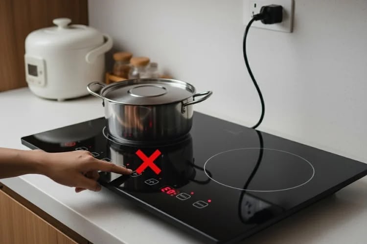 Kích thước đường kính đáy nồi quá nhỏ